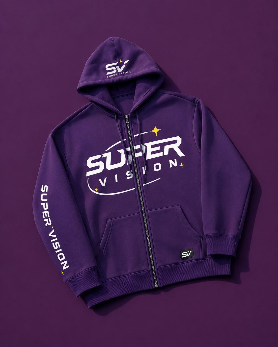 SV Super Vision Zip-Up Hoodie — Purple