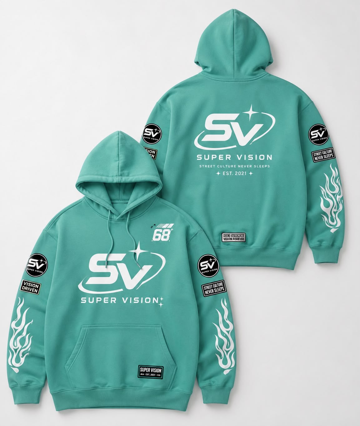 SV Super Vision "Est. 2021" Hoodie — Teal